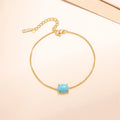 Fashion New Stainless Steel 18K Gold Texture Light Luxury Exquisite Turquoise jasper Natural Stone Bracelet Factory Wholesale