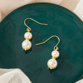 Hot Selling Fashion Style Pearl Drop Earrings Copper Simple Baroque Irregular Real Gold Plated Freshwater Pearl Earrings