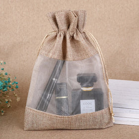 Wholesale Lace Organza Burlap Gift Bags Linen Drawstring Bags for for Candy Packing Gift Wrapping Wedding Party Supplies