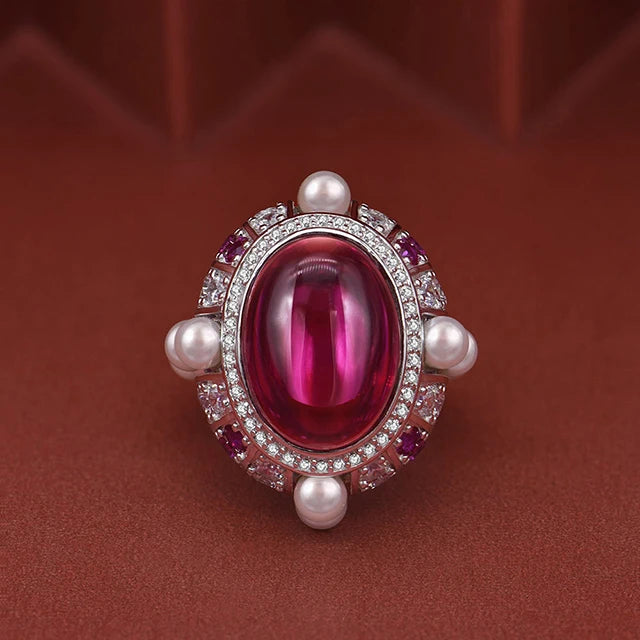 2020 New S925 Sterling Silver Ring Ruby Women's Engagement Rings 925 Silver