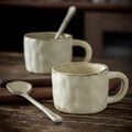 Solhui Cute Japanese-style Retro Coffee Cup Irregular Ceramic Mug Afternoon Tea Handmade Stoneware Latte Cup Mug