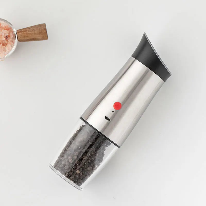 New Popular Gravity Automatic Salt and Pepper Grinder Set USB Electric Spice Grinder for Kitchen