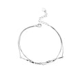 New Fashion Jewelry Beautiful Silver Double Layerl Simple Personality Sweet Bracelet Women