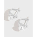 Lanshang Jrwelry S925 Sterling Silver Shell Pearl Stud Earrings for Women