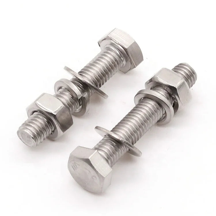 Bolt and Nut 304 Stainless Steel Polished Plain Hex Bolts and Nuts