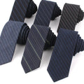 Black Navy Blue Stripe Ties Wool for Men Slim Narrow 5.5cm Wool Mens Business Personalized Neckties Business Wedding