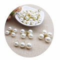 ABS Pearl Beads Crimp End Beads Round Charms Pendant for Jewelry Making DIY Earrings Findings Accessories