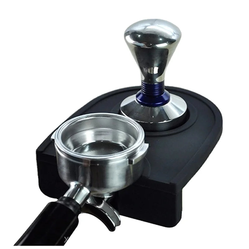 Waterproof Food Grade Round Kitchen Silicone Silicon Gel Black Espresso Accessories Tamper Holder Station Mat