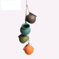 4Pcs Multicolor Ceramic Hanging Succulent Pots with Jute Rope Wall Ceiling Mount Planters for Garden & Indoor Use