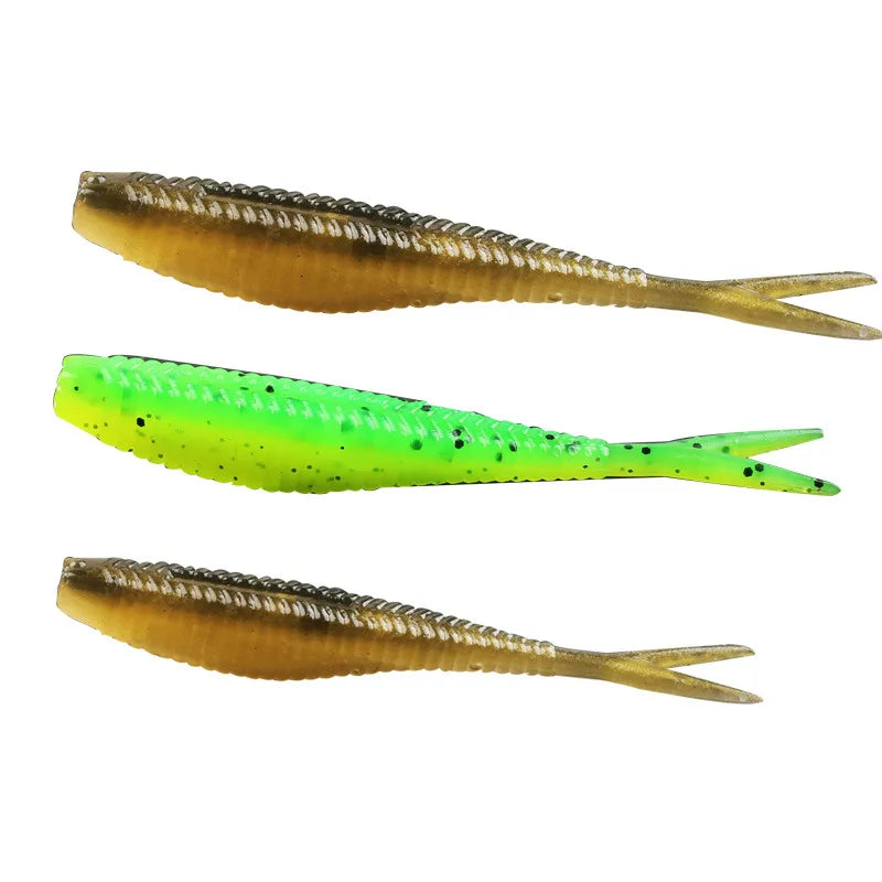 New OEM Arrival 6cm 14 Pcs 7cm 18 Pcs Soft Fishing Lure Bionic Lifelike Bait Storm Shad Forked Fishing Tail Lures