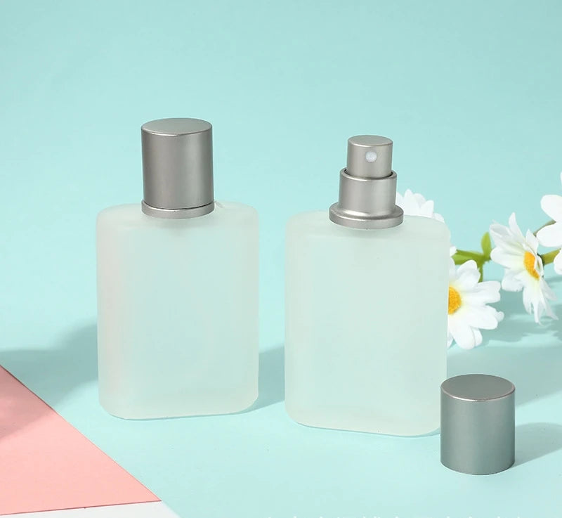Custom Logo Spray Matte Frosted Glass 30ml Perfume Bottle 50ml With Cap for Packaging MegaBDM