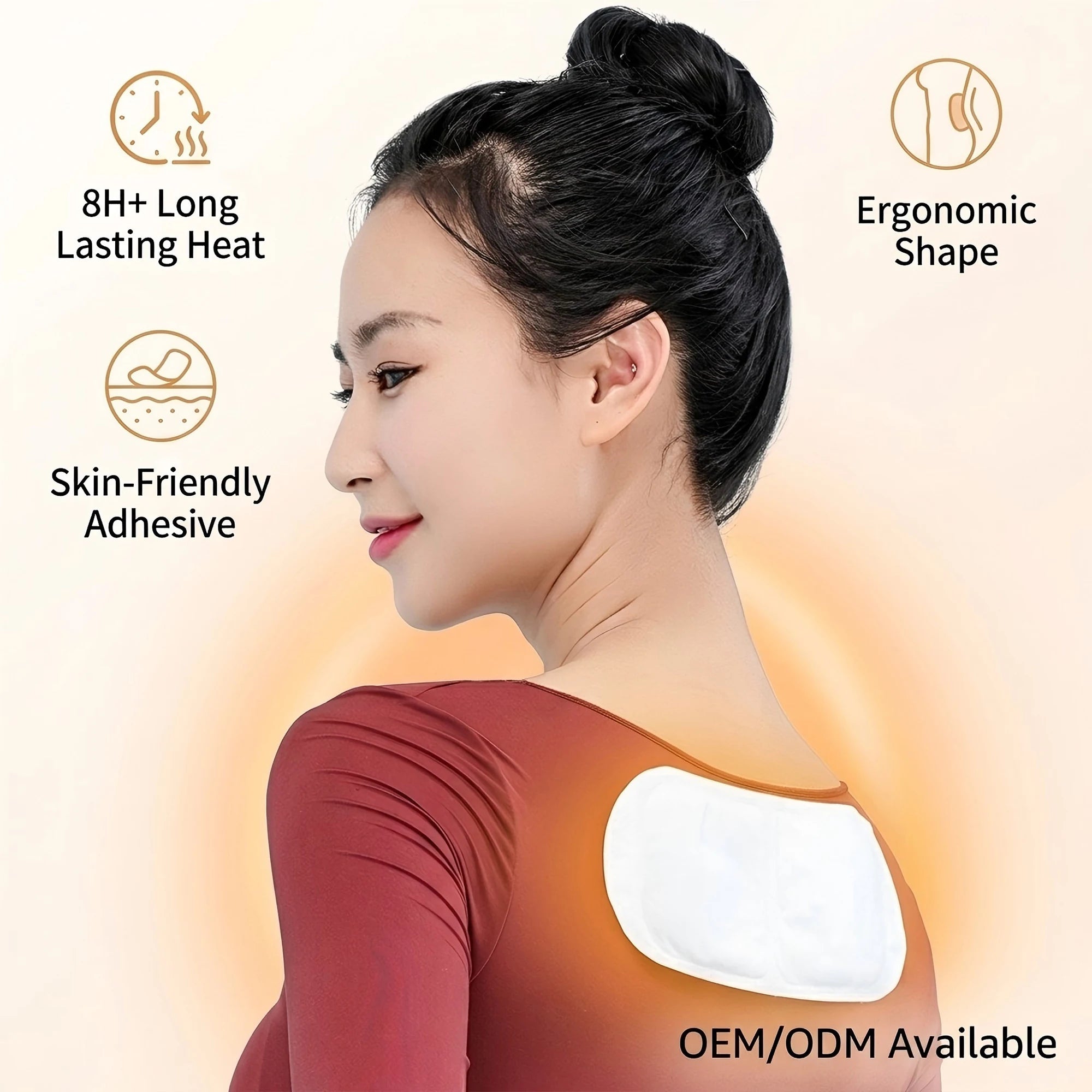 Natural Long-Lasting Heat Patch for Neck Shoulder Back Pain Relief Period Cramps-Hot & Cold Packs