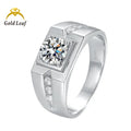 Goldleaf Jewelry Custom Men's Moissanite Diamond Eternity Ring 925 Silver Classic Moissanite Ring