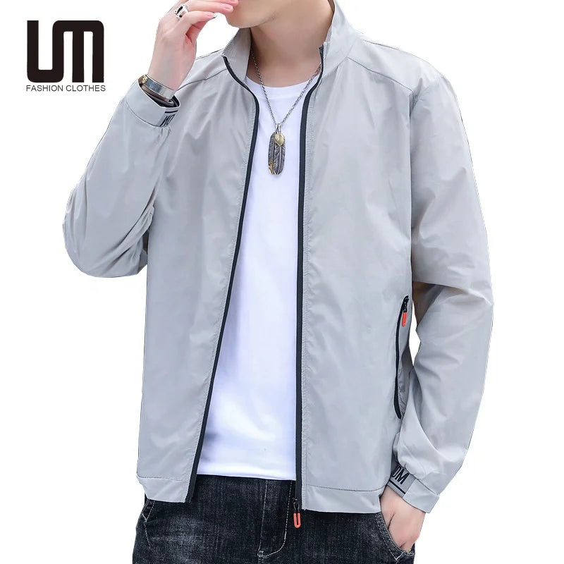 Liu Ming Cheap Wholesale Spring Summer Fashion Clothing Thin Slim Casual Lightweight Coat Streetwear Stand Collar Jacket