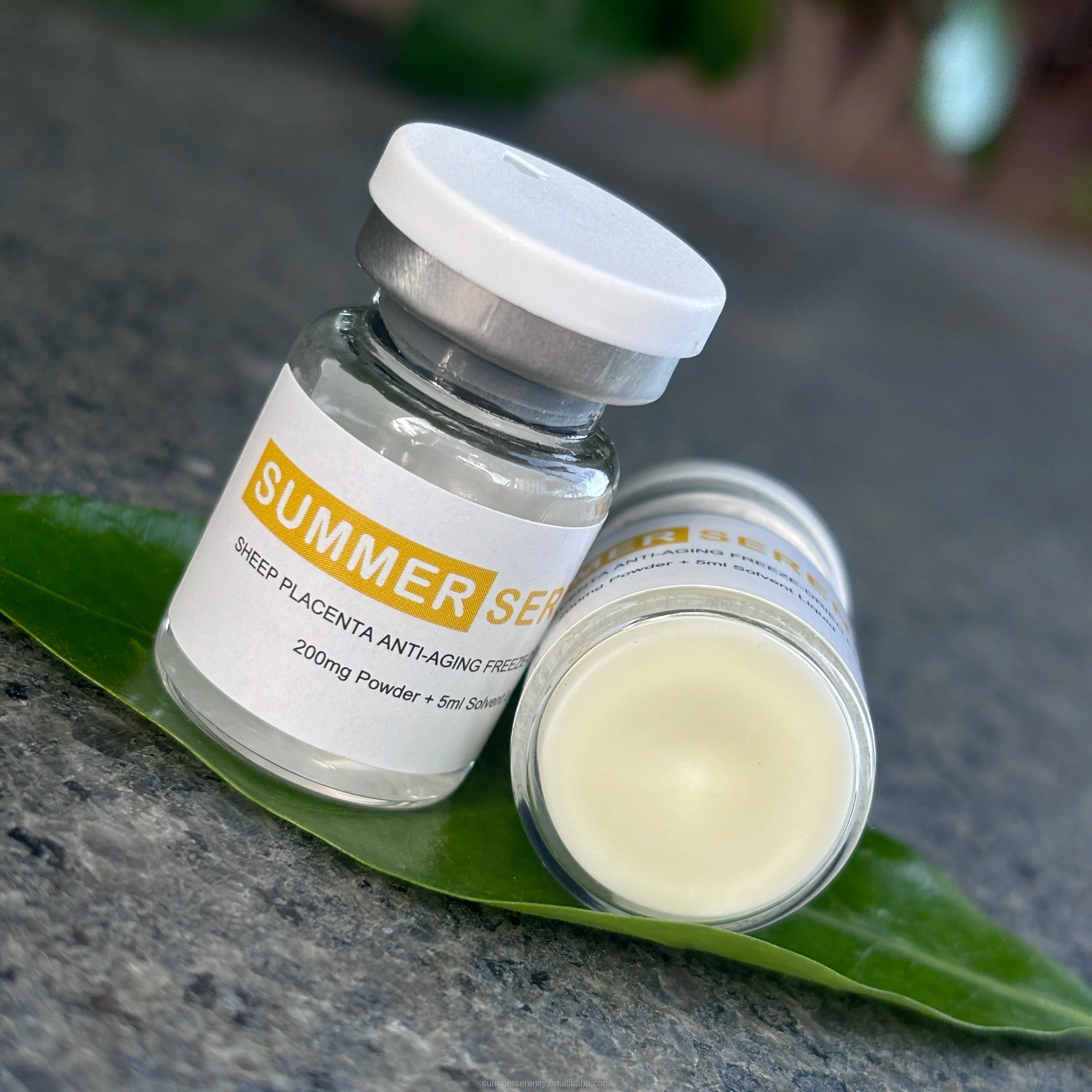 Organic Anti Aging Skin Essence Sheep Placenta Lyophilized Powder Wrinkles Removal Face Firm Freeze Dried Powder Facial Serum