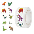 500Pcs Cartoon Dinosaur Roll Stickers 1 inch Developmental Decor Toys Envelope Sealing Sticker