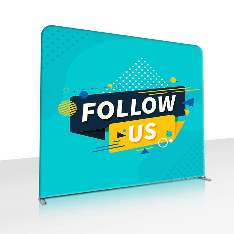 Portable Fabric Polyester Trade Show Pop up Backdrop Display Background Back Wall Straight Curved Event Outdoor Display Stand