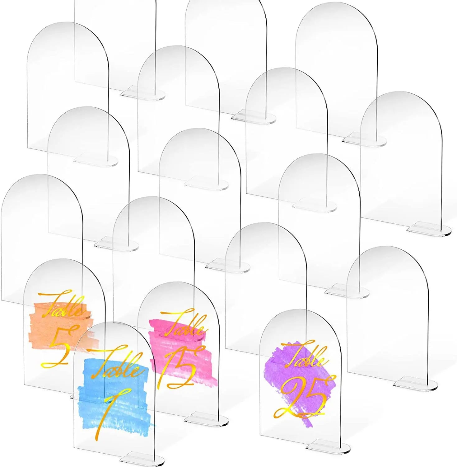 DIY Acrylic Sign Table Numbers for Wedding Clear Acrylic Sign With Display Stand Holder