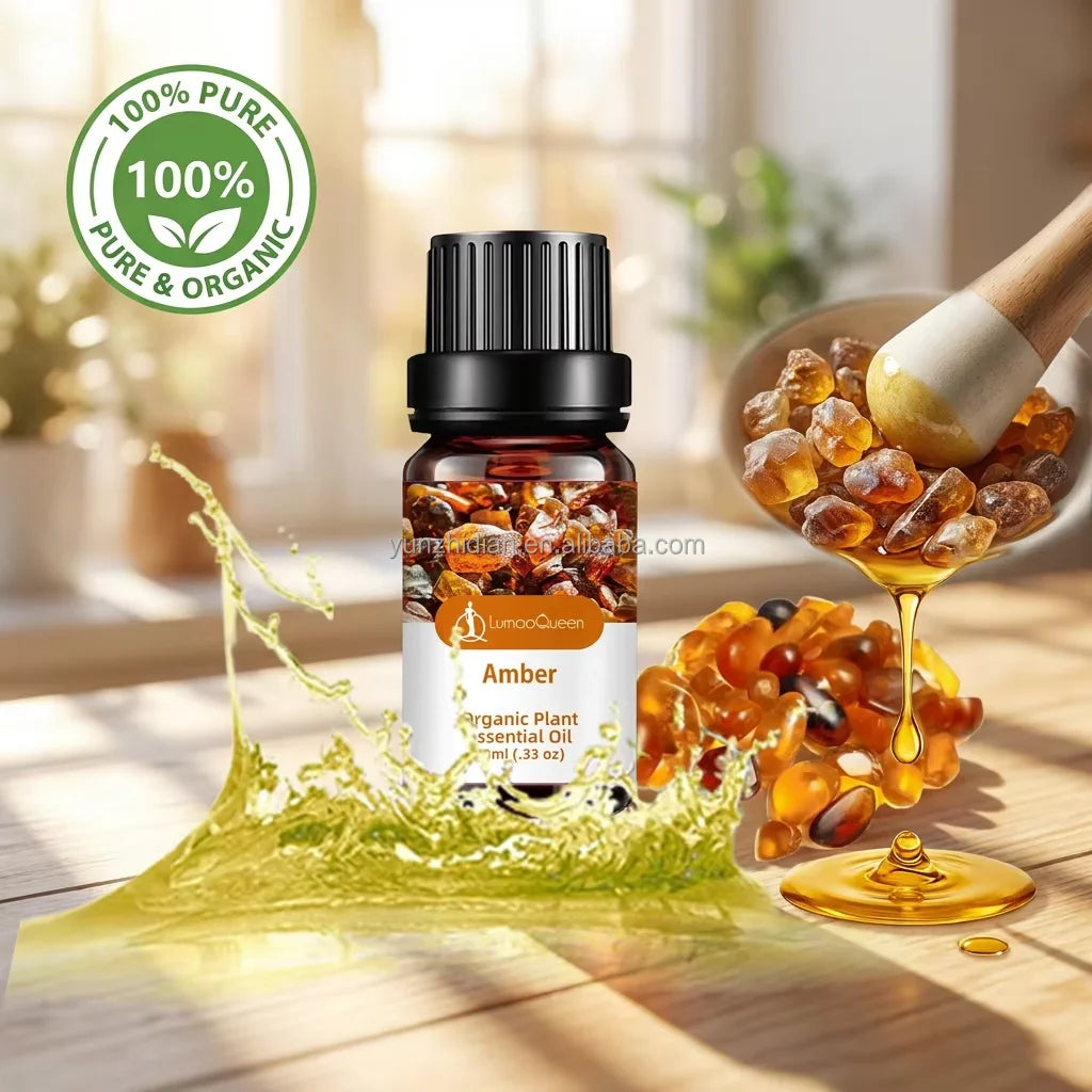 10ml Pure Natural Amber Essential Oil 100% Organic Plant Extract Therapeutic Grade for Aroma Diffuser Wholesale Manufacturer