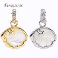 18K Gold Plated Inlay Zircon Shell Star Pendants Necklace Natural Shell Charms for DIY Jewelry Jewelry Findings Components