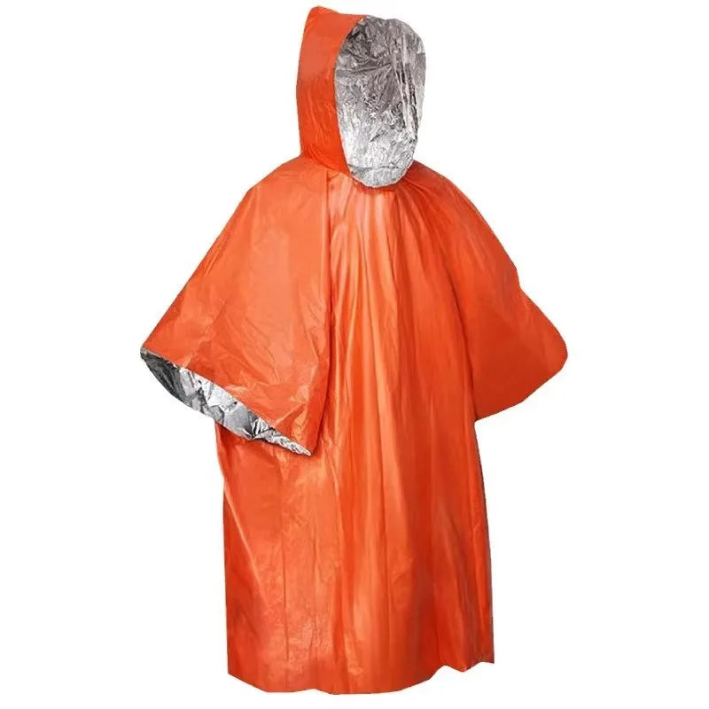 Survival Poncho Windproof Insulation Outdoor Riding Thickened Reflective Emergency Raincoat Sports Blanket Camping Rain Cover