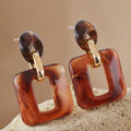 European Series Texture Geometric Square Acrylic Earrings Retro Fashion Earrings Pendants Earrings Wholesale N241155