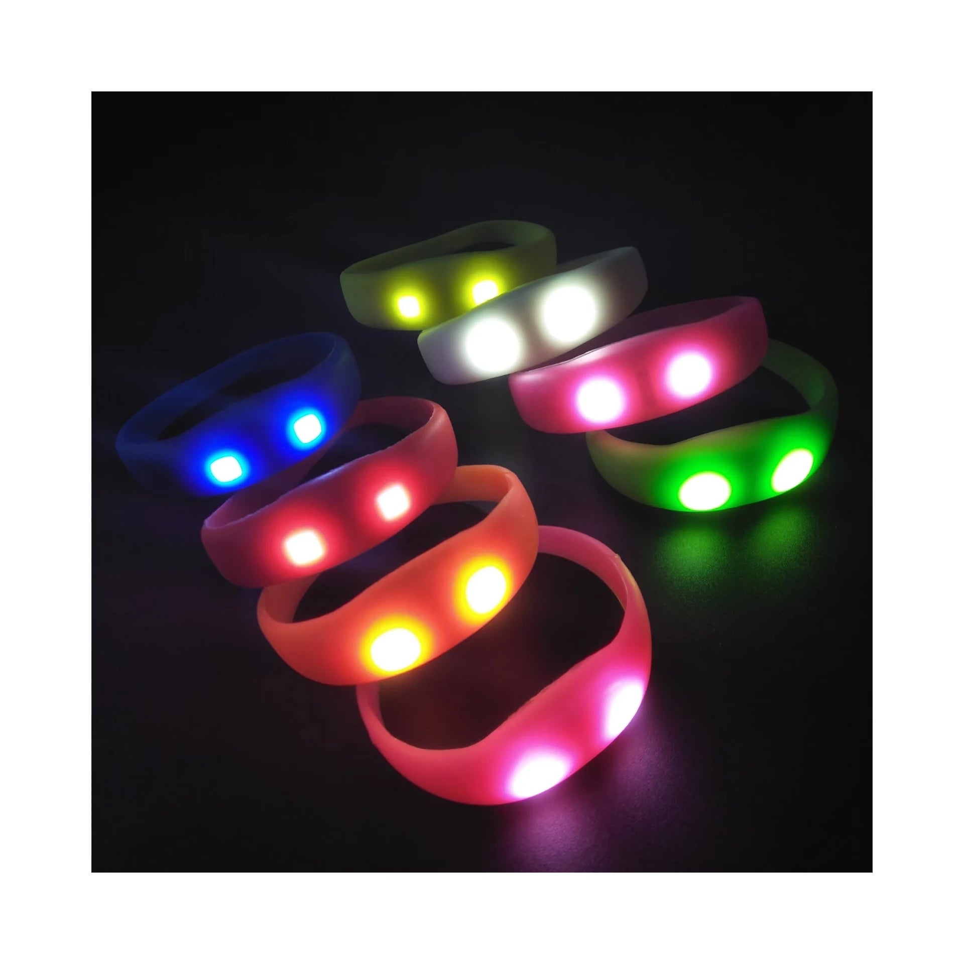 Remote Voice Control Sound Activated Flashing LED Wristband for Events Rave Party Glow Bracelets Light up Wristbands for Festiva