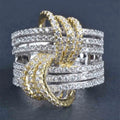 CAOSHI Luxury Vintage Gemstone Rings Jewelry Women 3A Full Stone Custom Design Zircon Silver Gold Plated Finger Rings Wholesale