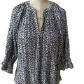 Women's Mid-Sleeved V-Neck Printed Chiffon Shirt for Spring Floral  Patterns Formal Style Woven Breathable Loose XS XL