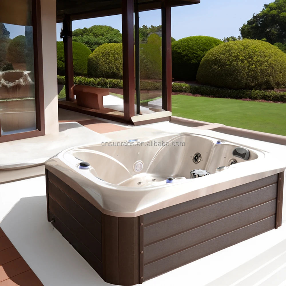 Sunrans Family Used 3 Person Hot Tub Outdoor Hydrotherapy Pool Hot Tub Acrylic Shells Message Spa Tubs