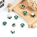 Six Claws Round Cut Stud Earrings Solid Round Earrings Diamond 2 Holes Pendants Jewelry Making