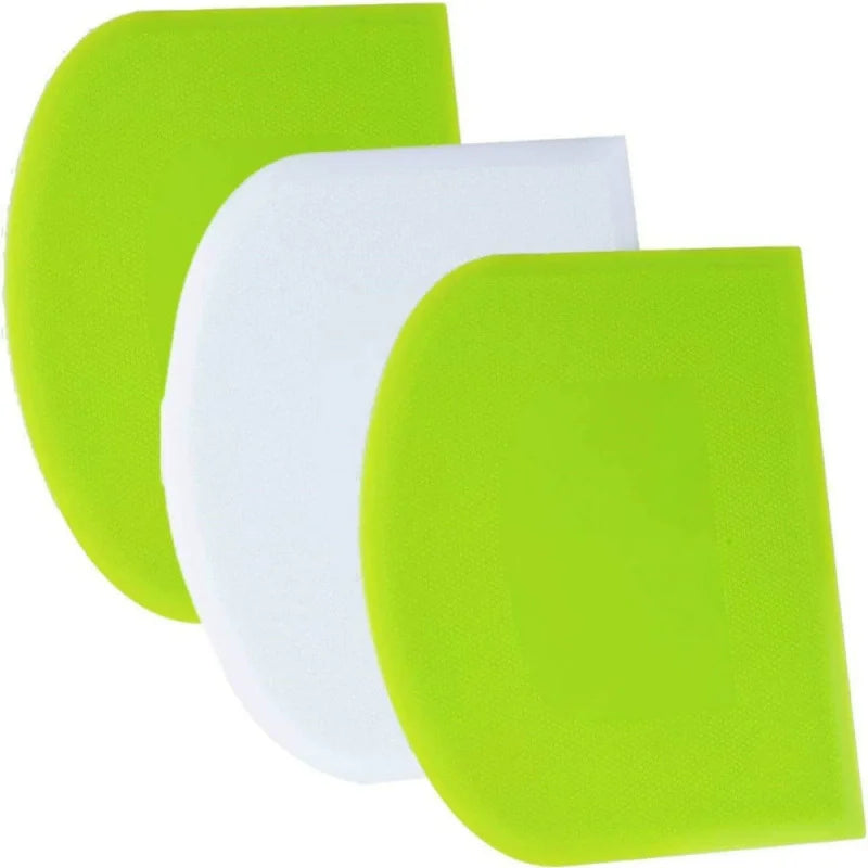 Multi-Purpose Food-Safe Plastic Dough Cutter and Scraper Metal Bench Scrappers for Home Kitchen Use