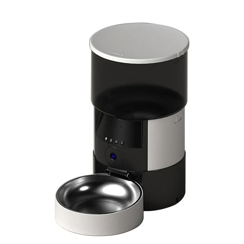 Pet Products White Black Dog Cat Bowl Feeder Timed Food Dispenser 3L Capacity Automatic Pet Feeder