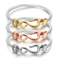 High-End 18k Gold Plated Titanium Steel Bracelet Stainless Steel Twist Cable Wire Fishing Hook Fashionable Figure 8 Bangles