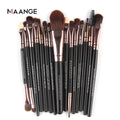 MAANGE High Quality Makeup Tools Professional OEM 15pcs Coffee Black Red Wooden Custom Logo Private Label Makeup Brush Set