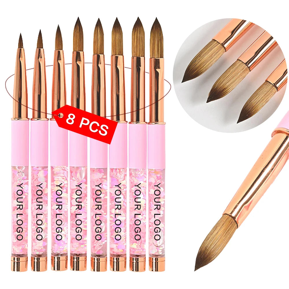 Hudavioji Pure Kolinsky Acrylic Nail Art Liner Brush Nail Polish Acrylic Brush for Nail Art