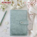 Hongbo Custom Cute Velvet Covered Gold Ring A6 Budget Binder Planner Journal Snap with Clear Envelope & Writing Pad Available