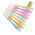 Wholesale 8PCS/SET 2.5-6mm Curved Soft Handle Aluminum & TPR Hand Knitting Needle Kit Crochet Hook Set