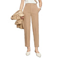 MANNI Women's Pants Autumn Trouser Pants Formal Elegant Office Straight Pocket Trouser for Girls