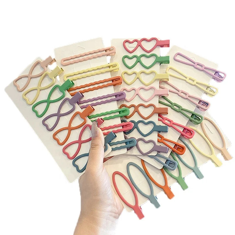 MIO Wholesale Morandi Color Hair Clips Hair Pin Set Accessories Korean Hairpin Acrylic Hair Clips Sets for Women Girls