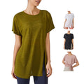 Women's XL Size Eco-Friendly Cotton Polyester Sports T-Shirt Breathable Casual Loose Yoga Cover-Up Top Logo Print for Summer