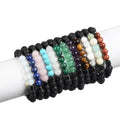 Women Bracelet 8mm Lava Rock Anxiety Essential Oil Diffuser Beads Bracelet for Men Women Elastic Natural Stone Yoga Bangle