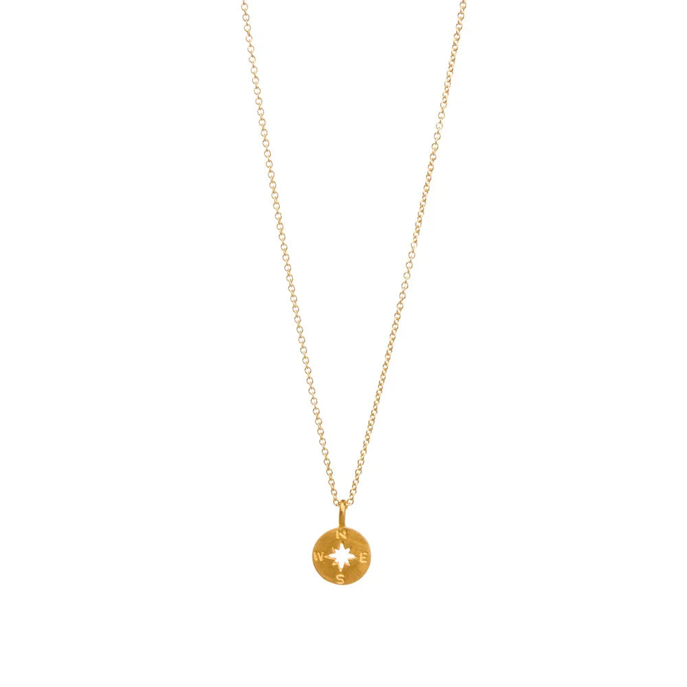 Creative Compass Polaris Color Preserving Compass Korean Alloy Clavicle Short Necklace for Women Gift