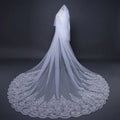 ROMANTIC New Style Long Tailed Sequin Lace Trim Wedding Veil Garment Wedding Dress Church Veil
