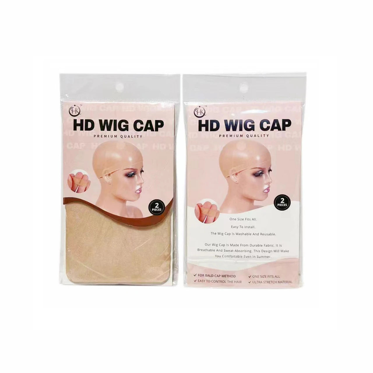 Factory Custom Packaging 2pcs/Pack HD Invisible Wig Cap Super Thin Sheer HD Wig Cap