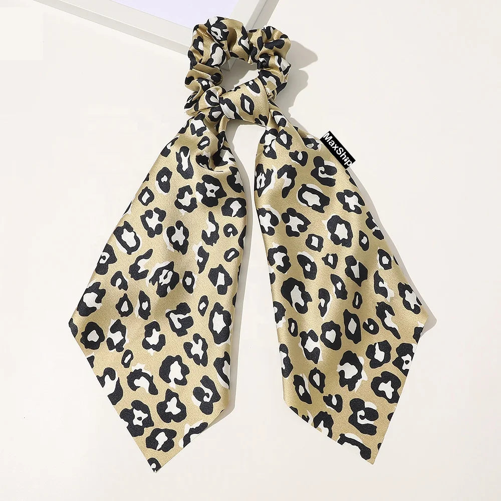 Custom logo Hair Tie Satin Silk Hair Scarf Scrunchies