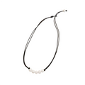New Design Small Baroque Pearl Double Black Brass Cord Necklace Trendy Fashion Jewelry Unisex Geometric