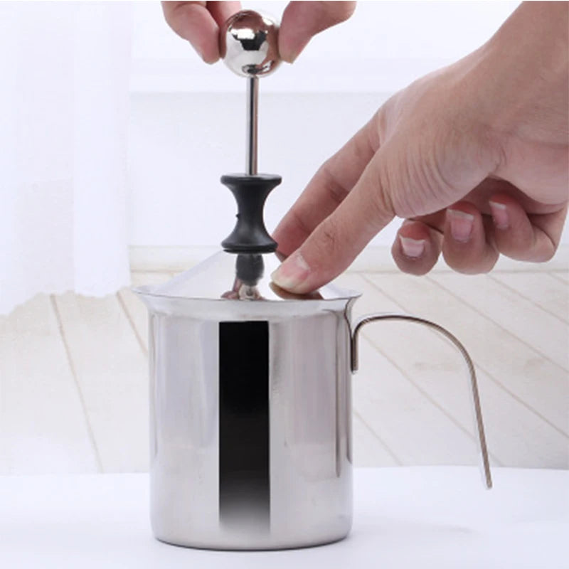 400ML Manual Milk Stainless Steel Cappuccino Milk Creamer Milk Foam Mesh Coffee Foam Creamer Kitchen Appliance