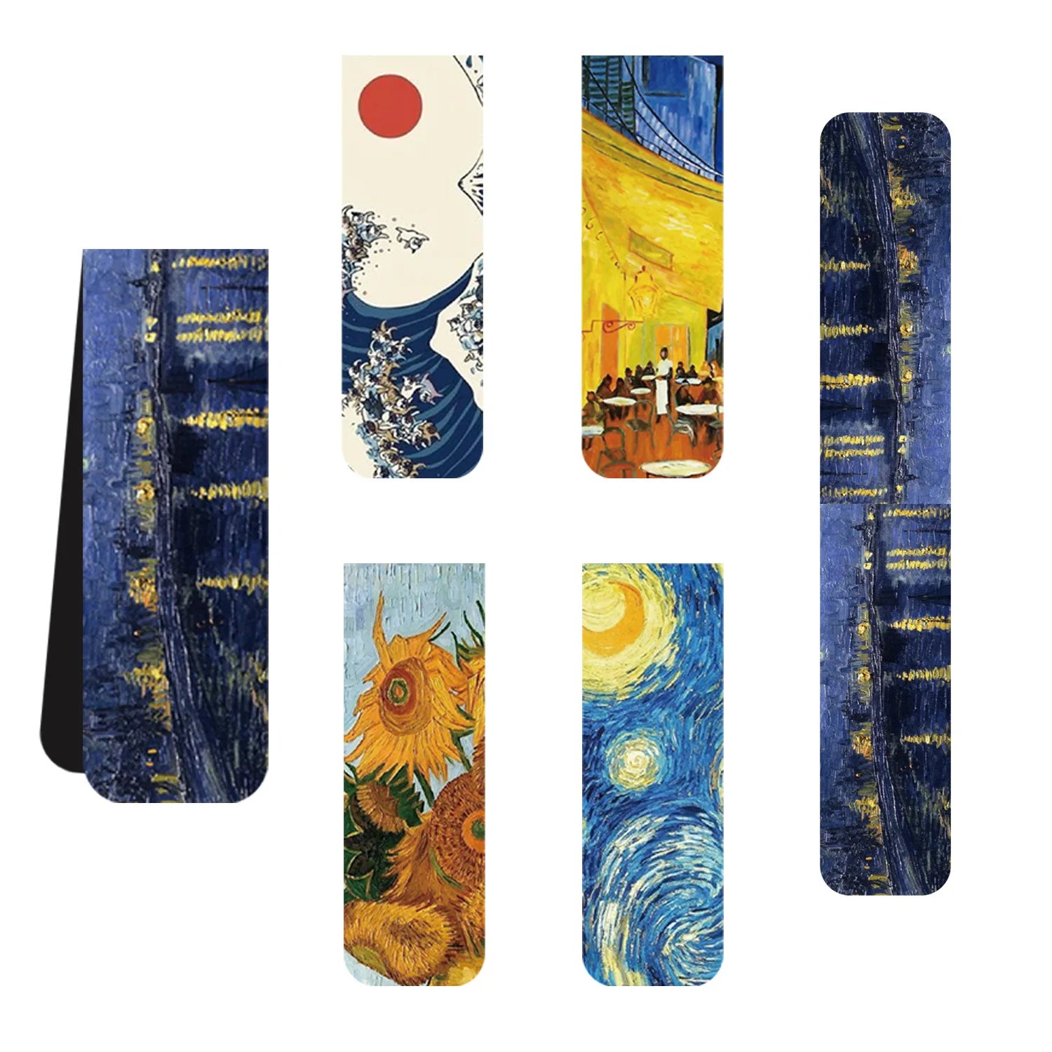 5PCS Famous sunflower Van Gogh oil paint magnetic book mark starry night bookmark