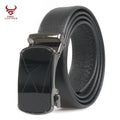 Luxury Fashion Men Belts Genuine Cow Leather Automatic Buckle Brand Black Ratchet Belt Buckle Belt Man